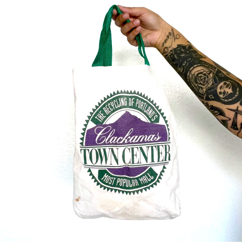 vintage portland clackamas town center mini tote bag